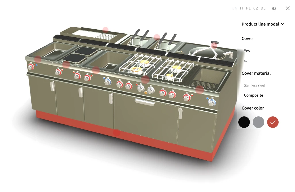 interactive 3D configurator interface demo gastro product