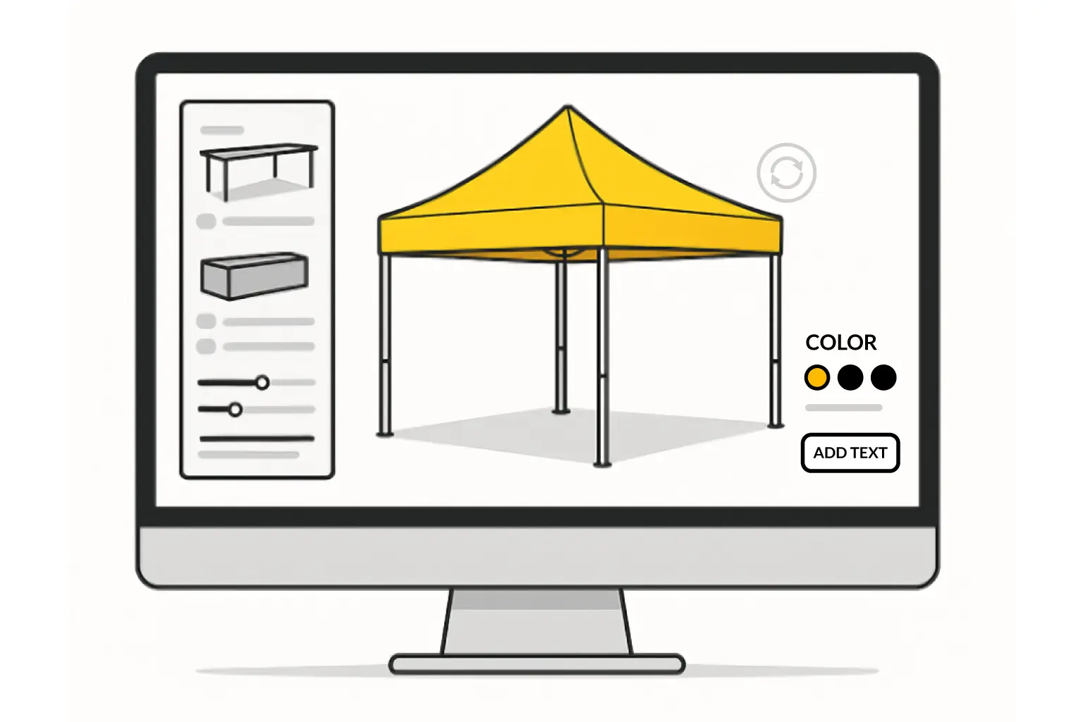 3D configurator tent simple image