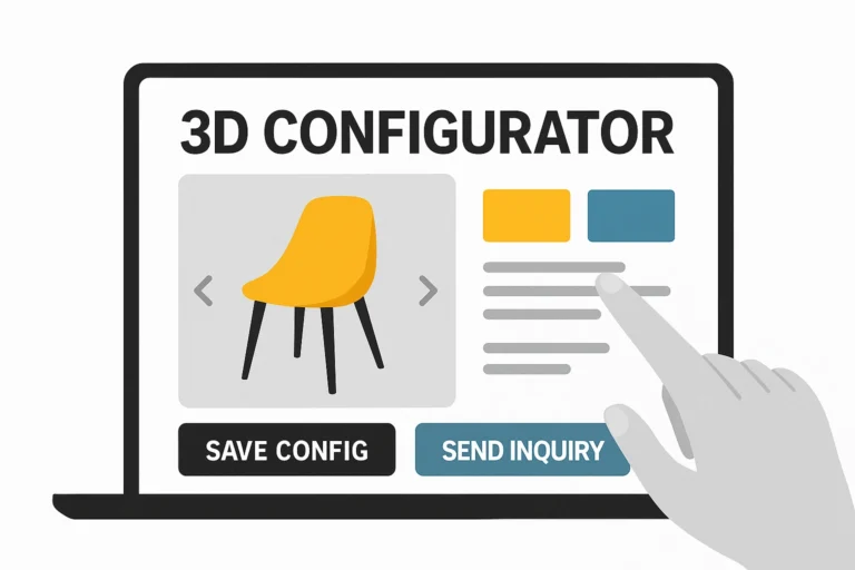 Interactive 3D configurator interface for product customization